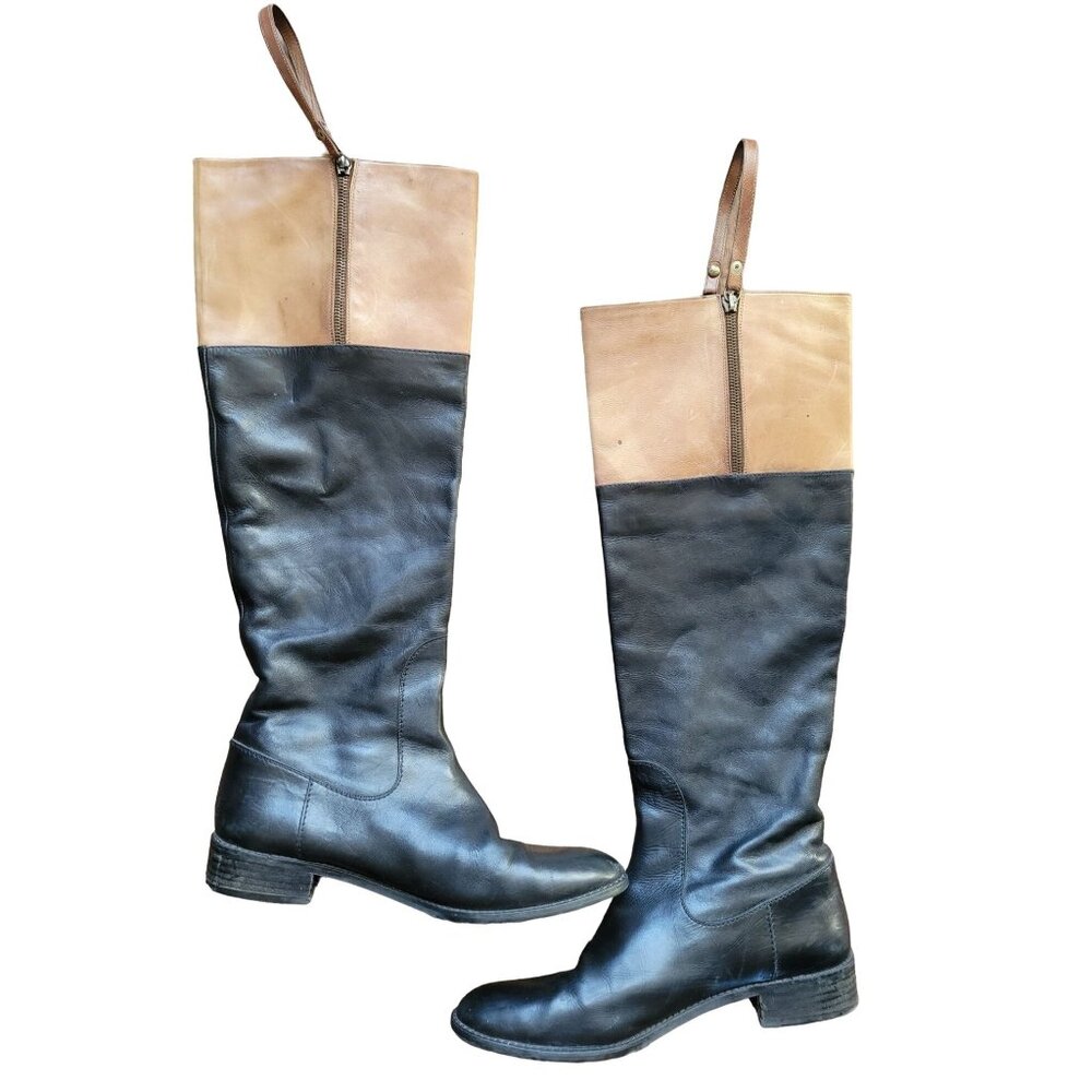 Stuart Weitzman Upbeat Two Tone Knee High Riding … - image 2